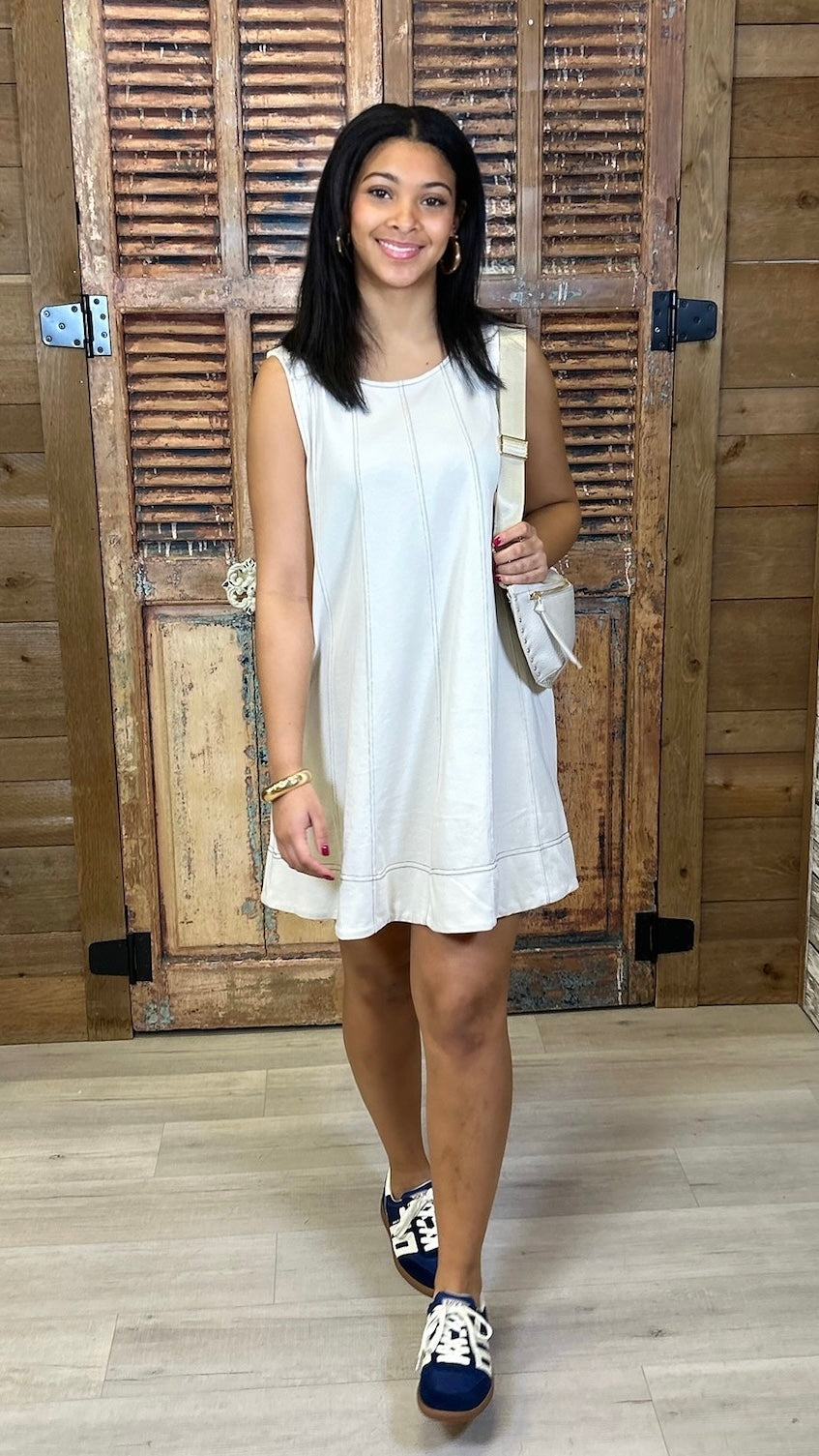 Kameron Sleeveless Dress - Stone