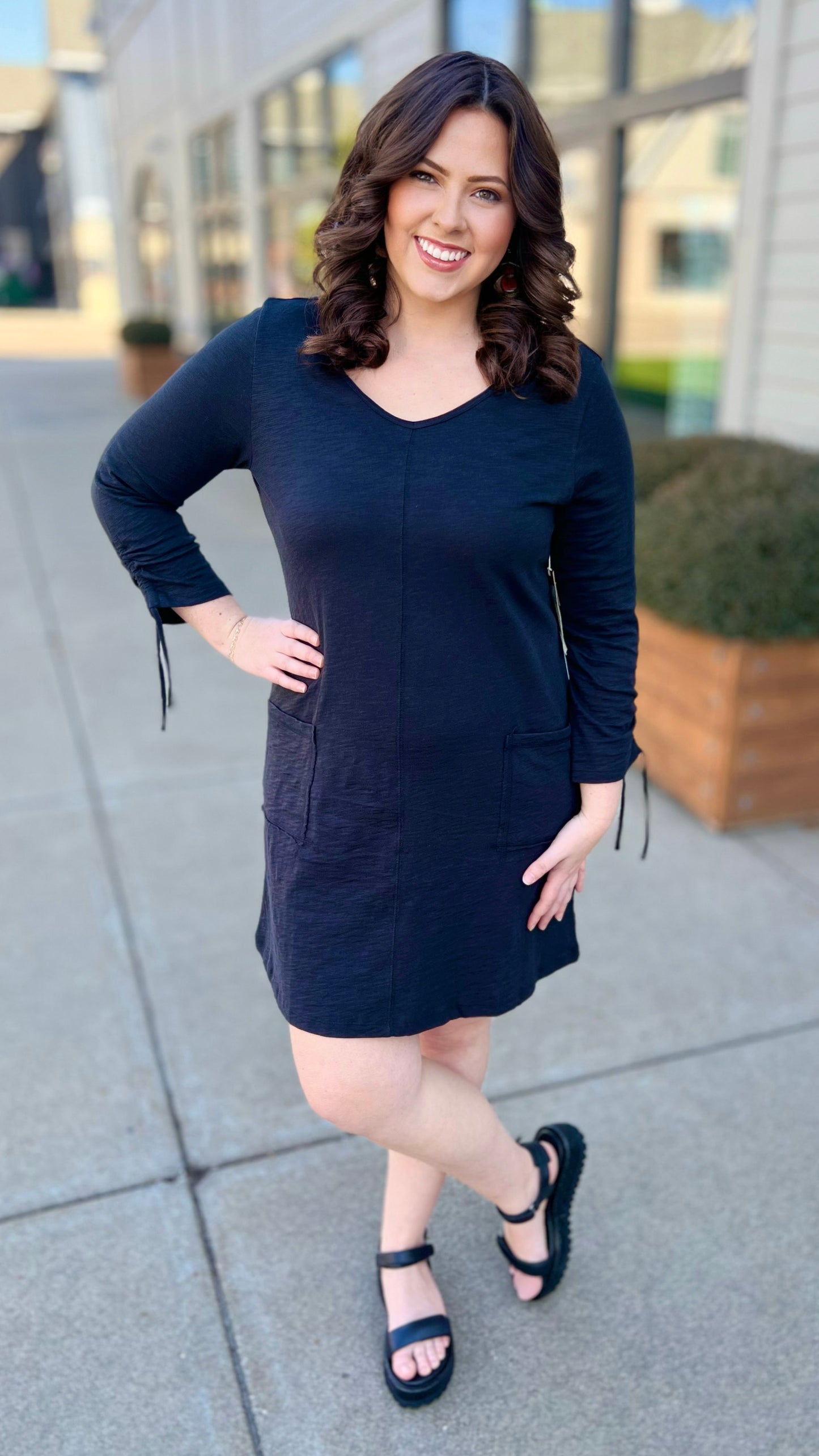 Habitat Escape 3/4 Sleeve Dress - Black