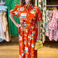 Maya Beach Belted Dress - Orange
