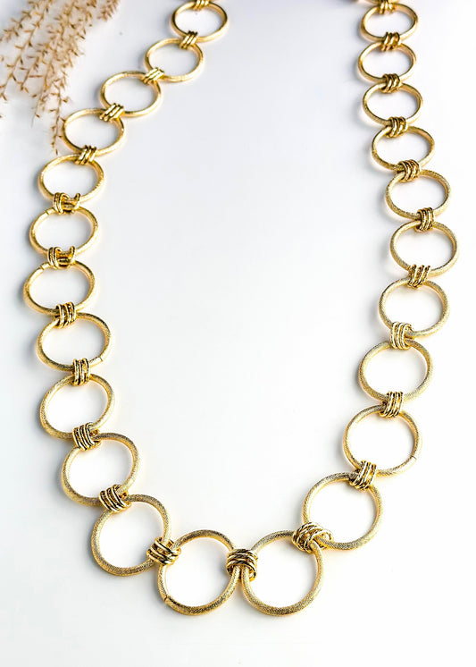 Yochi Abstract Golden Circle Necklace