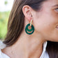 Layered Circle Earrings - Green
