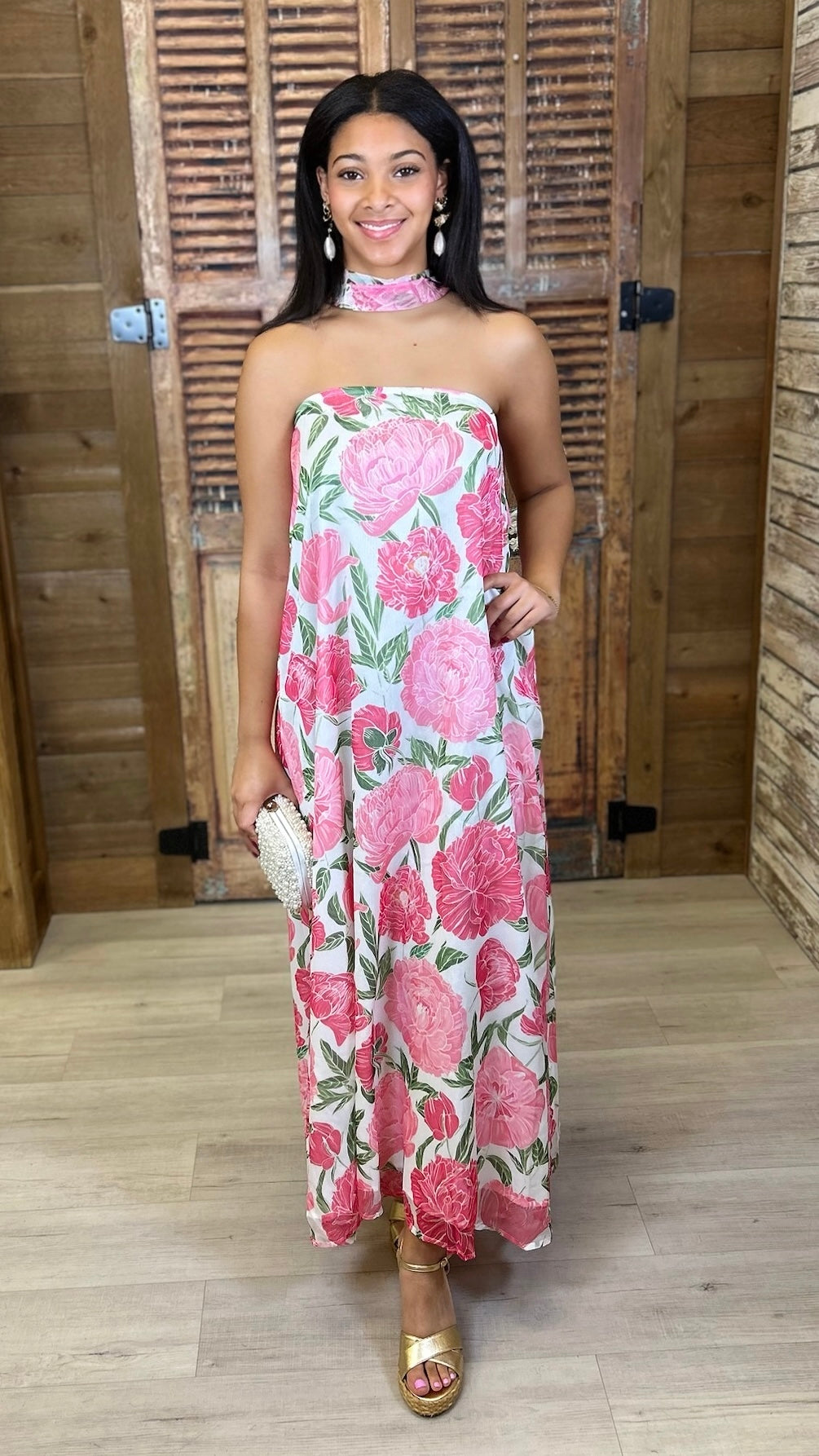 Lucy Strapless Dress - Pink