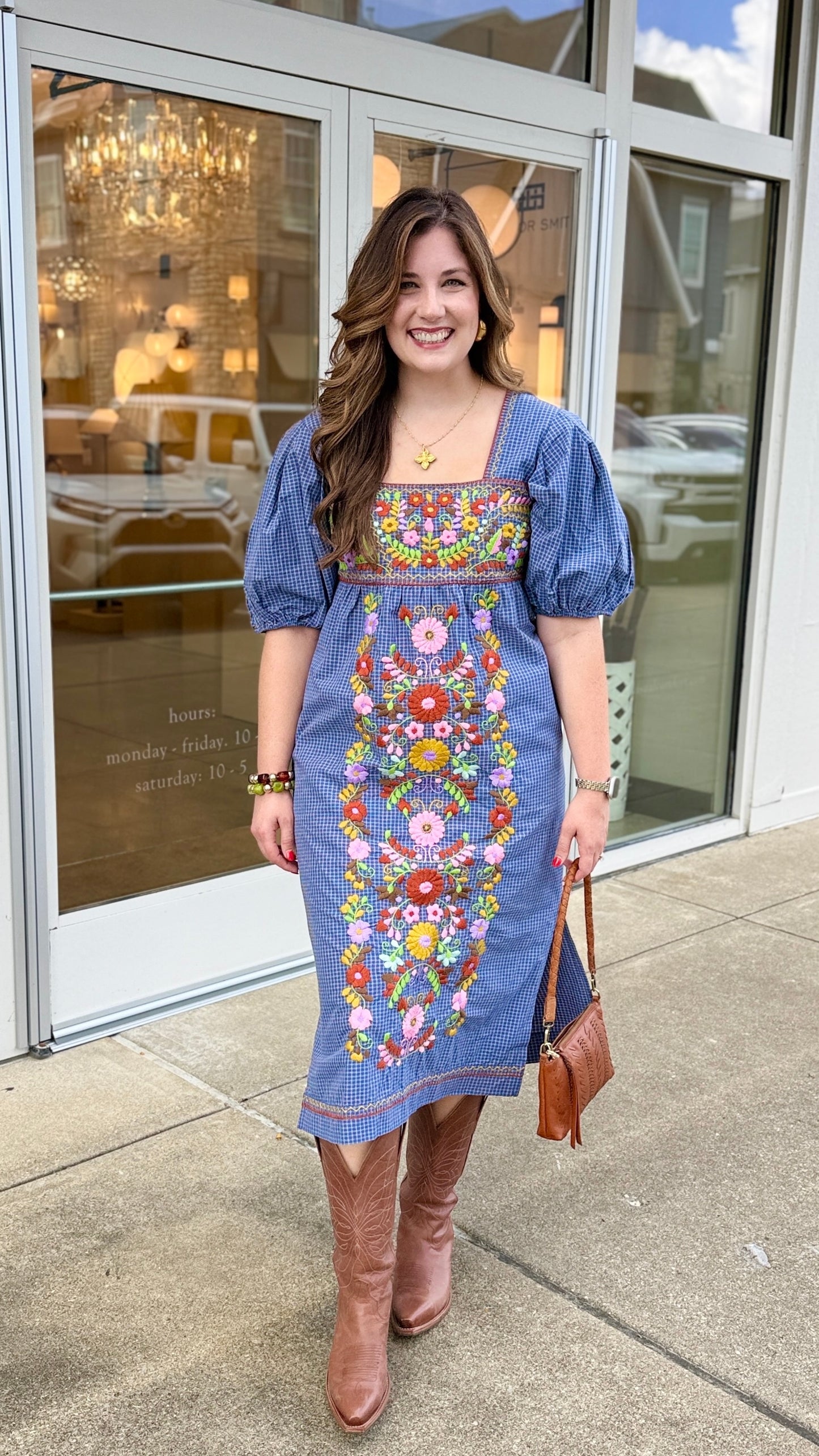 Sister Mary Tina Blue Plaid Dress