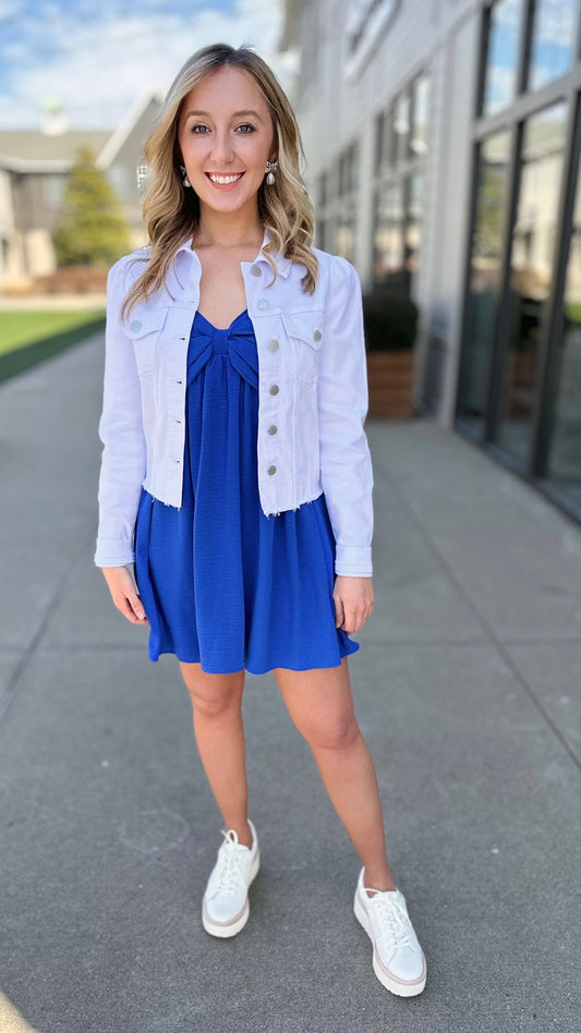 Little Blue Bow Babydoll Dress