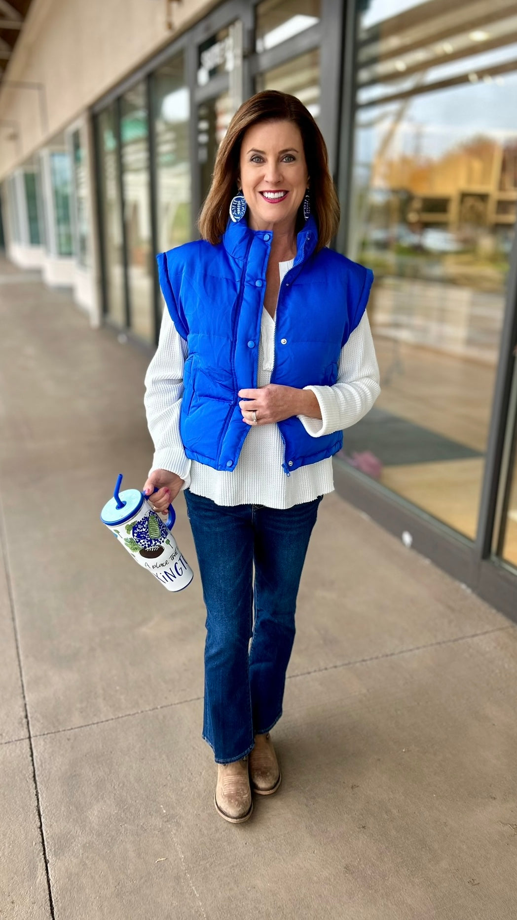 Cecile Puffer Vest - Royal Blue