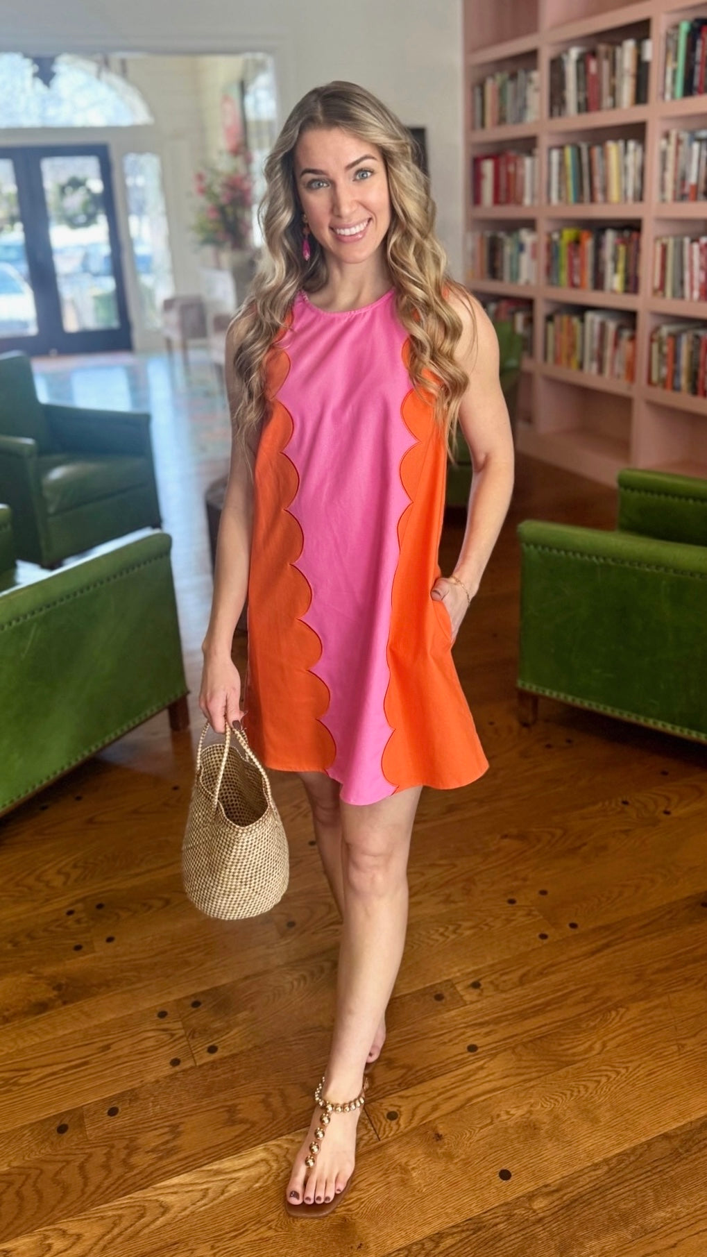 Hailey Sunkist Dress - Orange/Pink