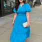 Sara Summer Smocked Maxi Dress - Turquoise