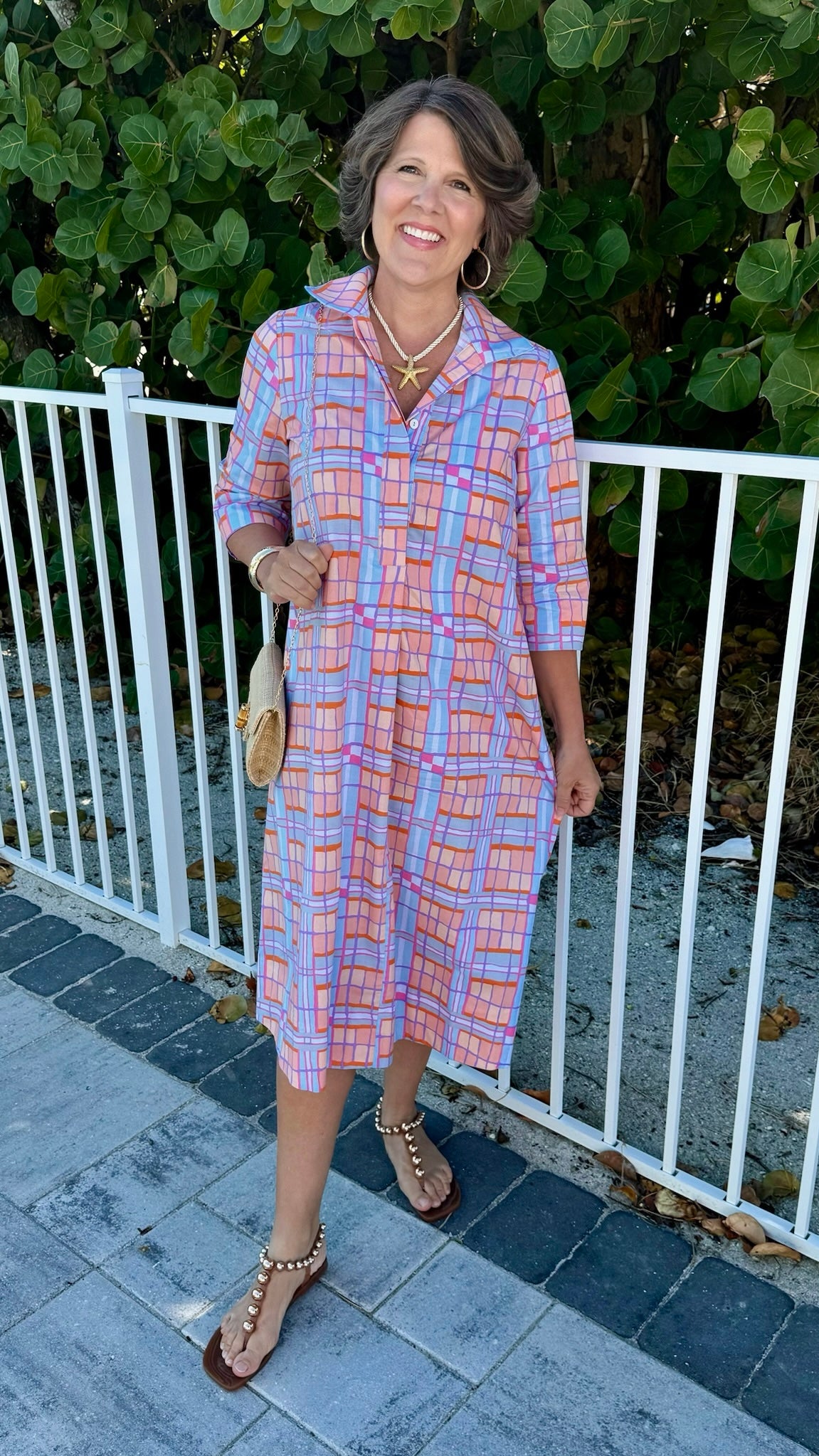 Uncle Frank Plaid Midi Swing Dress - Multi