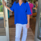 Blueberry Puff Sleeve Top