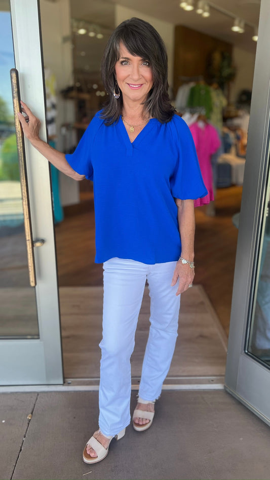Blueberry Puff Sleeve Top