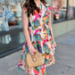Abstract Mix Midi Dress