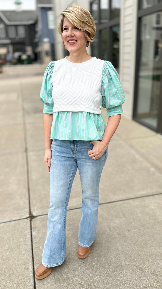 Prep In Your Step Layered Top - Mint