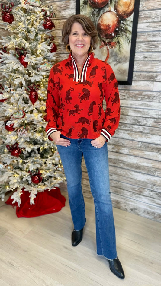 Remi Tiger Pullover - Red