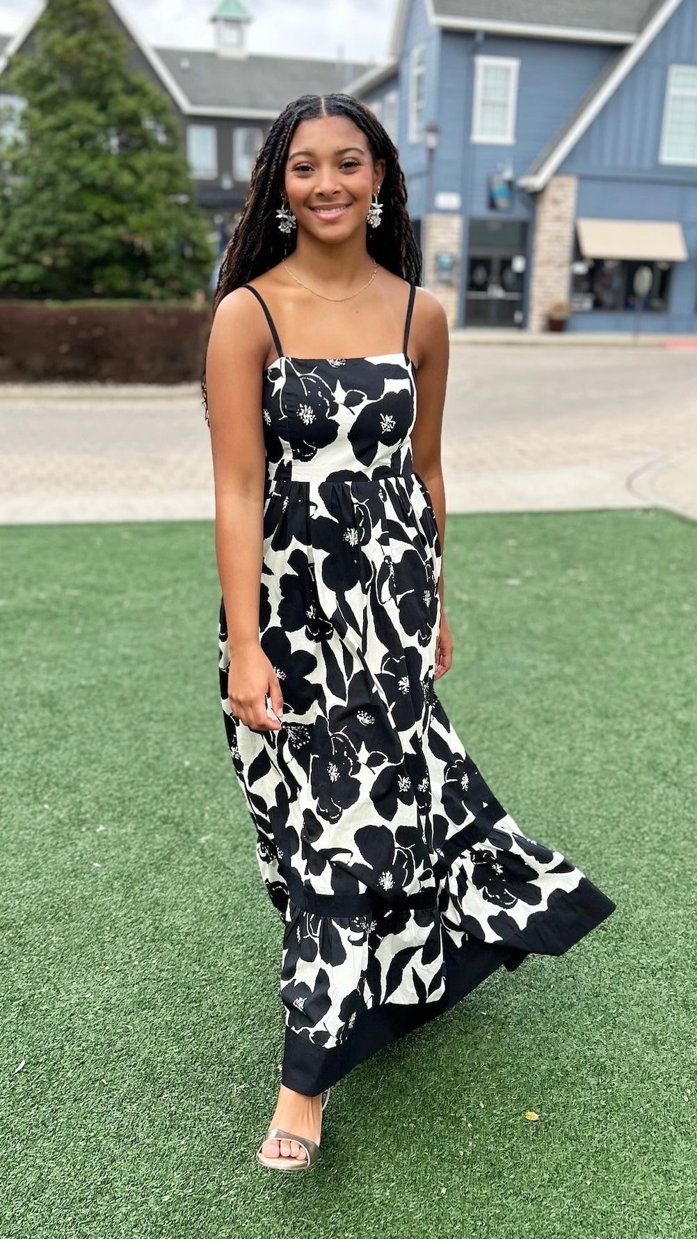 Jennifer Floral Maxi Dress - Black