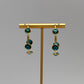 Gold & Green Crystal Hoop Earrings