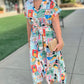 Beach Print Tie Shirt Dress - Multi