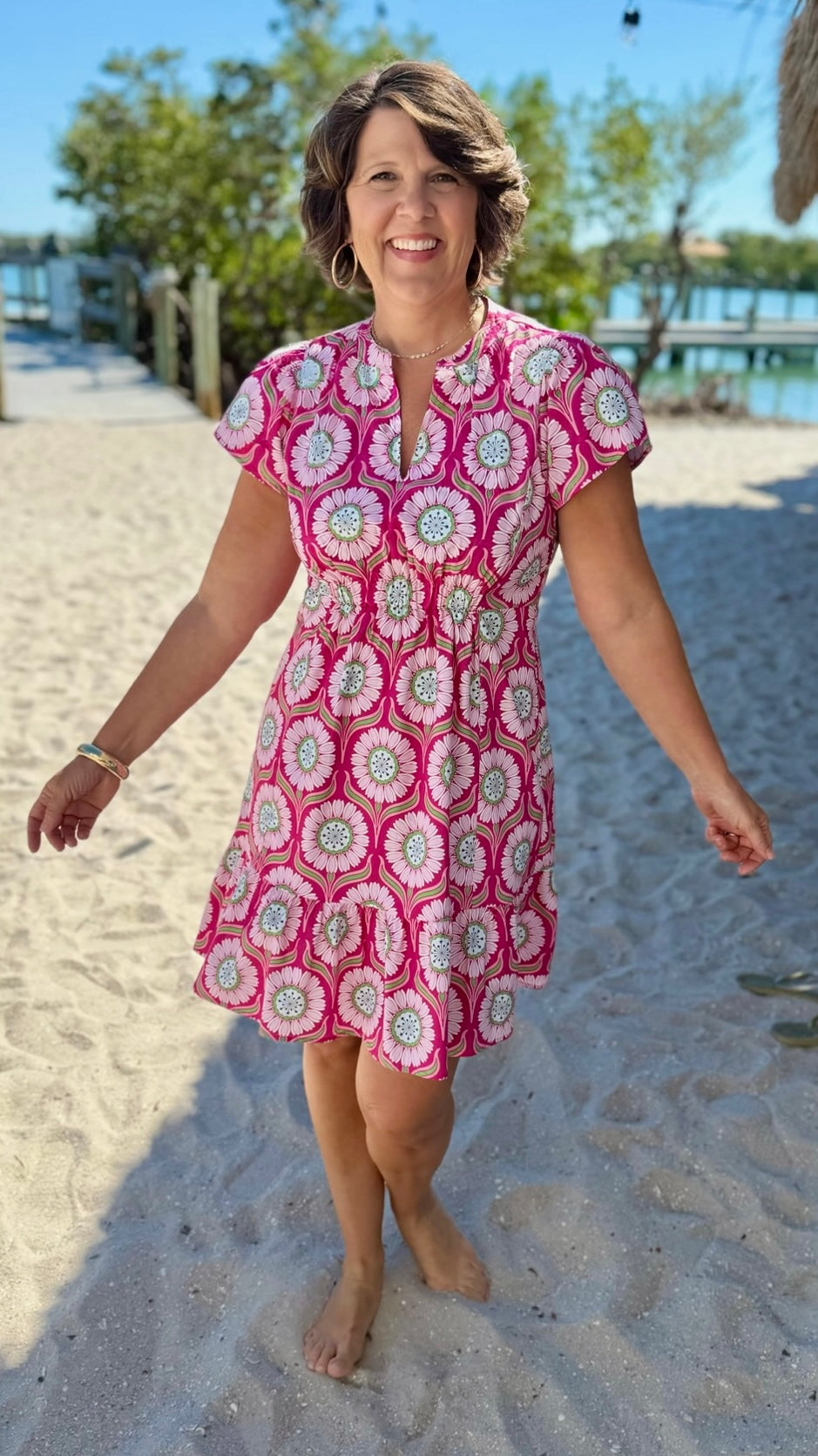 Uncle Frank Wind Dance Dress - Fuchsia