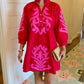 Clarissa Dress - Red & Pink