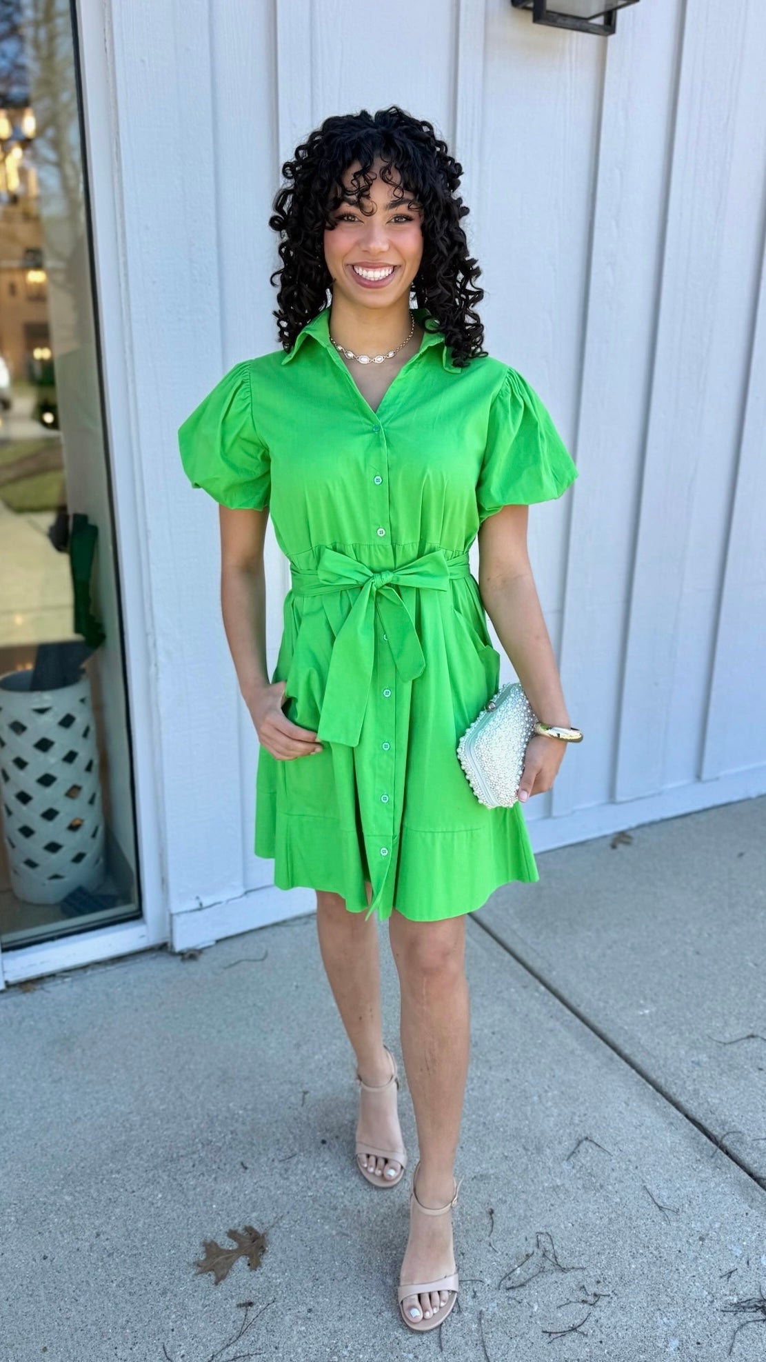 Sofia Nelda Dress - Green