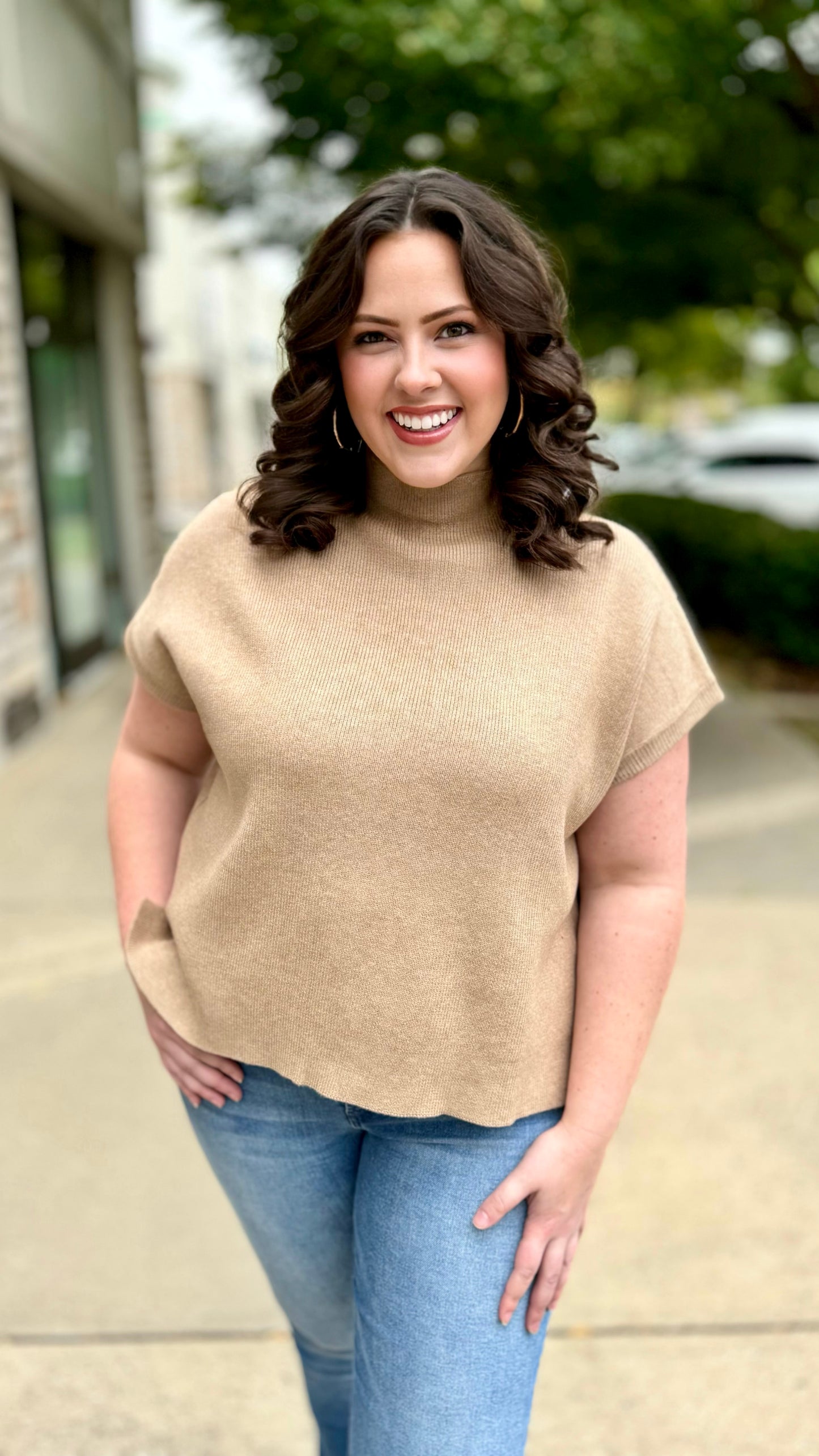 Classico Short Sleeve Sweater - Taupe