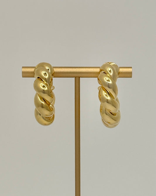 Coiled Gold Hoop Earrings