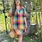 Uncle Frank Checked Shift Dress - Multi