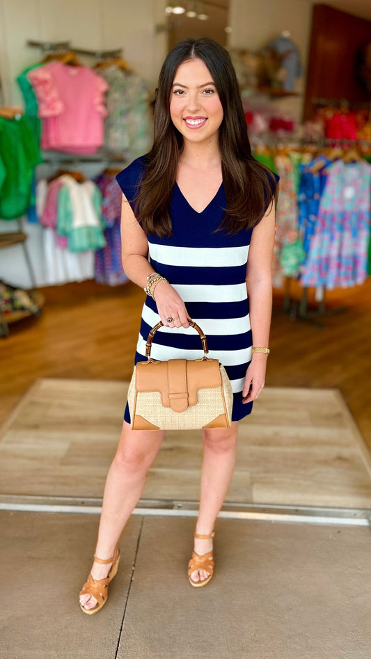 Navy Stripe Summer Sweater Dress