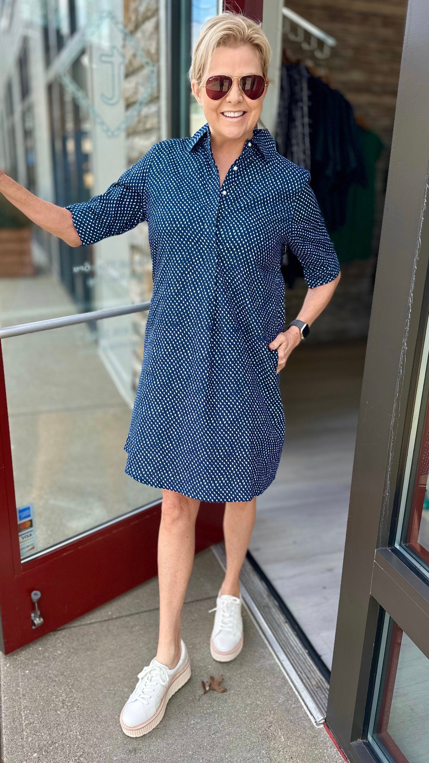 Just Darviny Hopscotch Blue Gingham Charlotte Dress