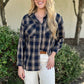Annie Plaid Top - Navy
