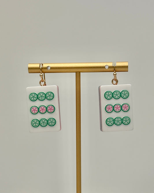 Dot Mahjong Tile Earrings