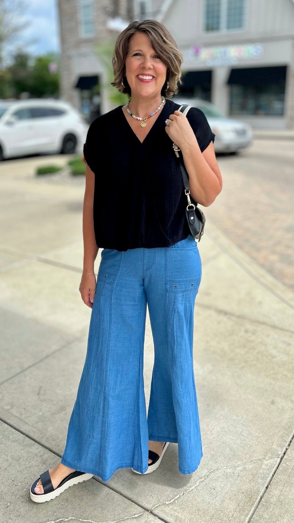 Florentine Wide Leg Pant - Light Wash