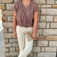 Michael Stars Evie Faux Wrap Top - Cobblestone