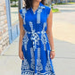 Rita Fleur De Lis Belted Dress - Royal