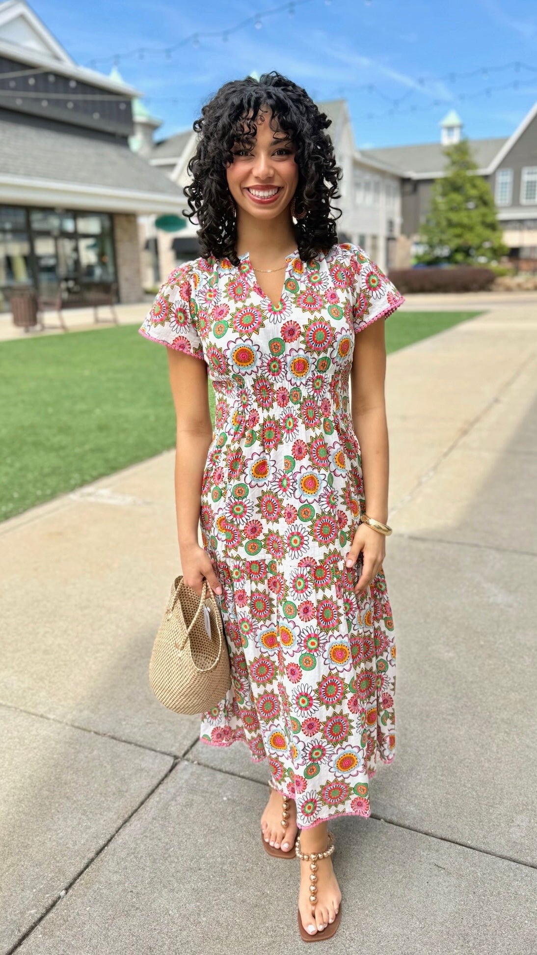 Uncle Frank Shirred Front Dress - Multi