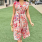 Daphne Floral Dress - Fuchsia Mix