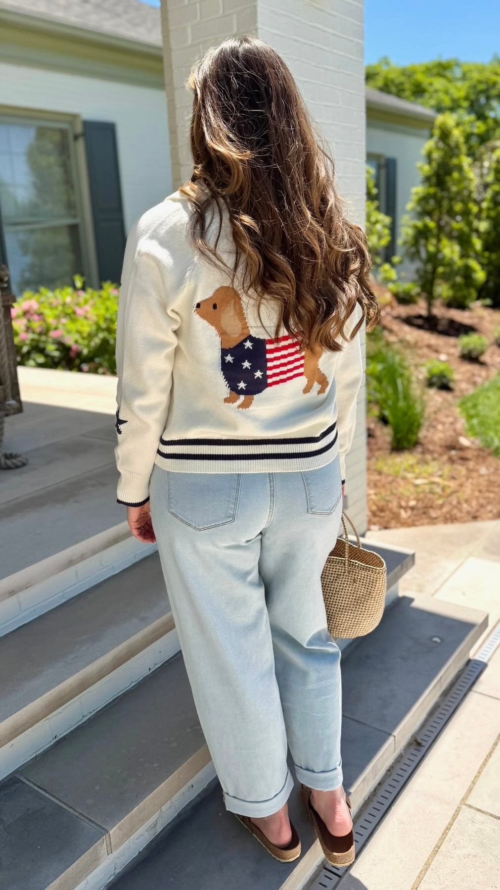 Puppy Cardigan Sweater - Ecru