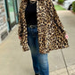 Leopard Pleated Button Up Dress
