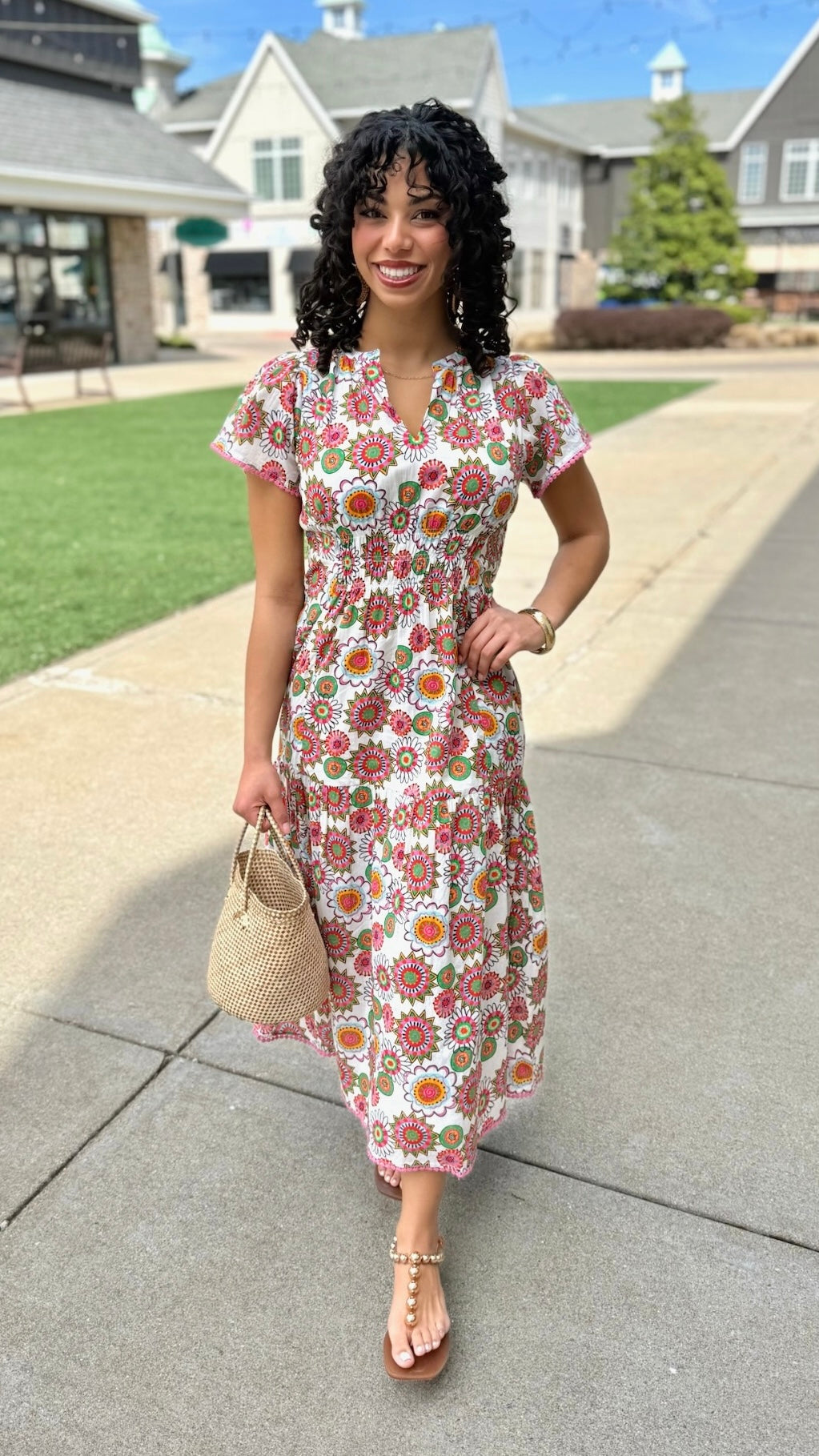 Uncle Frank Shirred Front Dress - Multi