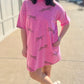 Cheetah T-Shirt Dress - Washed Pink