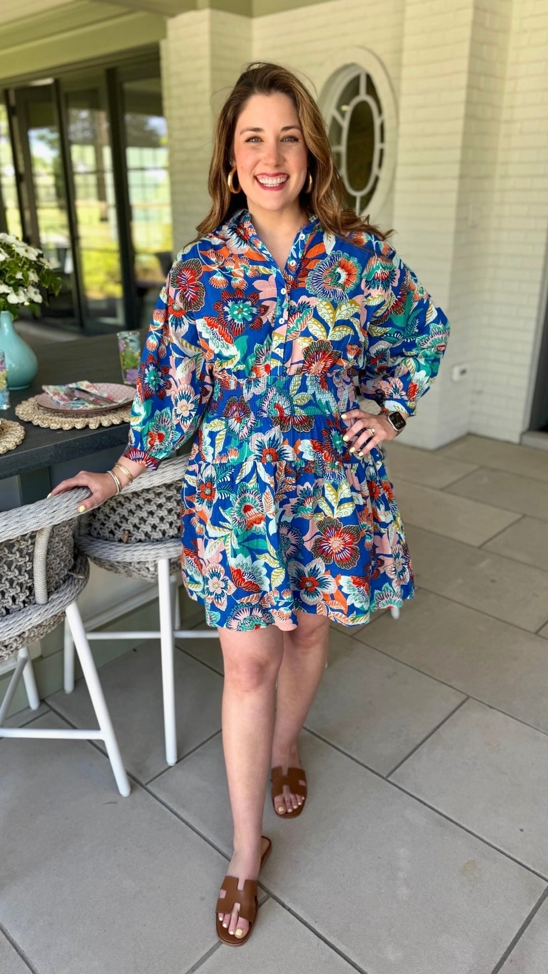 Uncle Frank Pintucked Dress - Blue