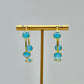 Gold & Aqua Crystal Hoop Earrings