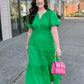 Summer Smocked Maxi Dress - Green