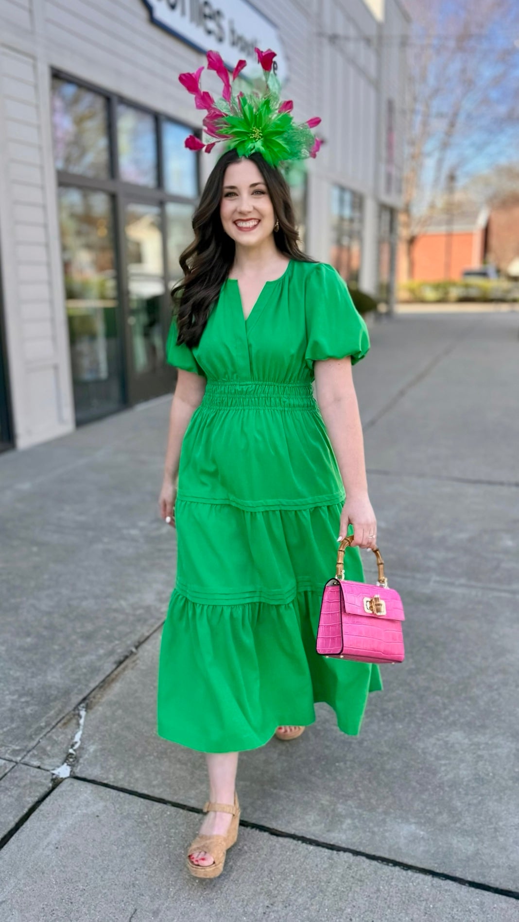Summer Smocked Maxi Dress - Green