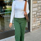 Lysse Erin Wide Leg Denim Pant - Smoked Green
