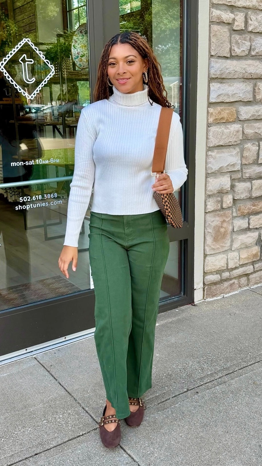 Lysse Erin Wide Leg Denim Pant - Smoked Green