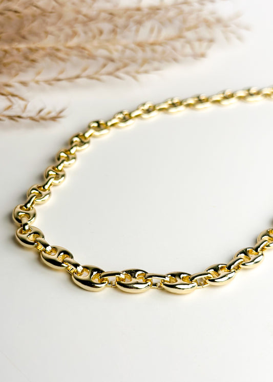 Gold Mariner Chain Link Necklace - Small