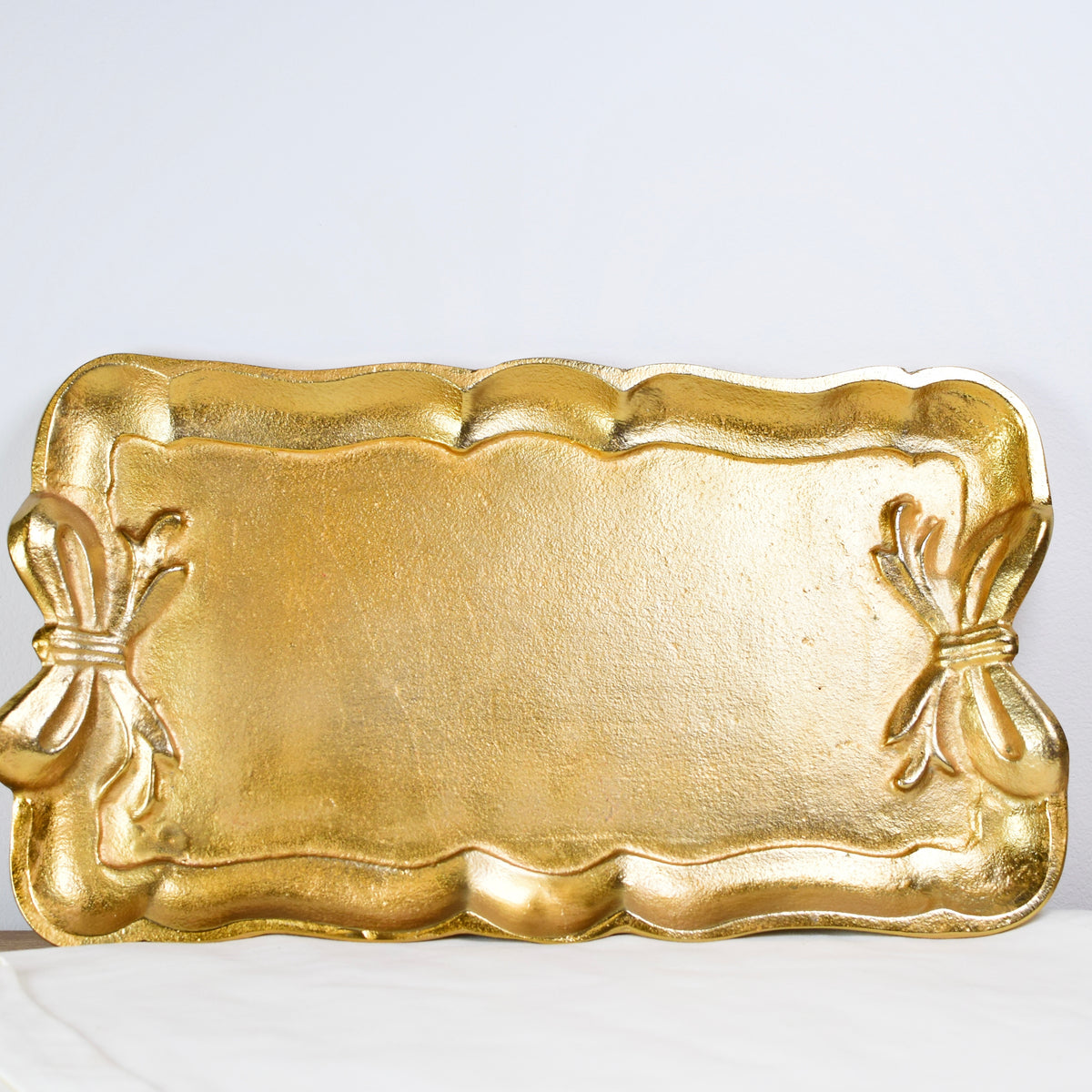 Gold Tray With Bow - Large