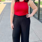 Terrific Textured Wide Leg Pant - Black