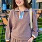 Aaliyah Leisure Quarter Zip - Heather Brown