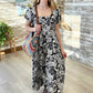 Theresa  Print Midi Dress - Black/White